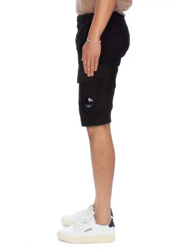 Men's Stretch Satin Lens Cargo Shorts Black - CP COMPANY - BALAAN 6