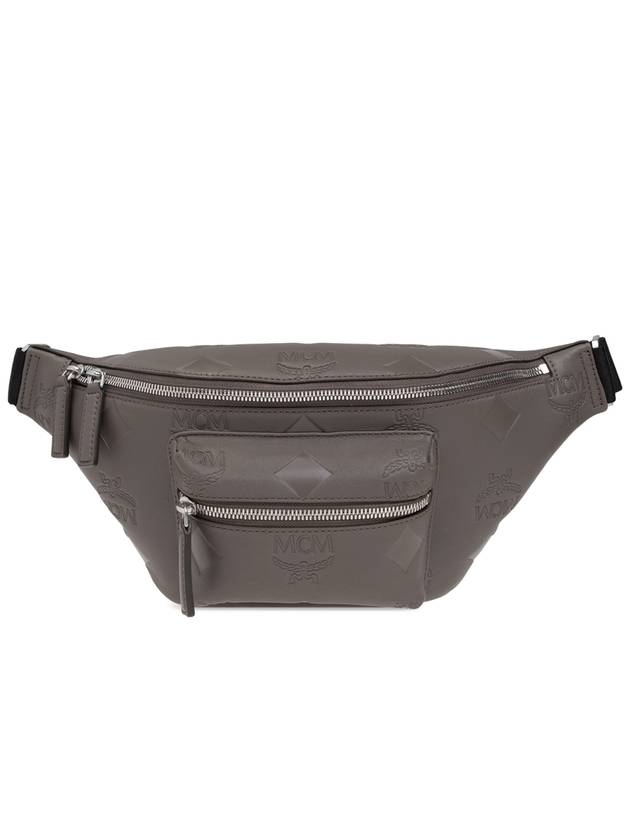 MCM Leather Belt Bag, Men's, Grey - MCM - BALAAN 1