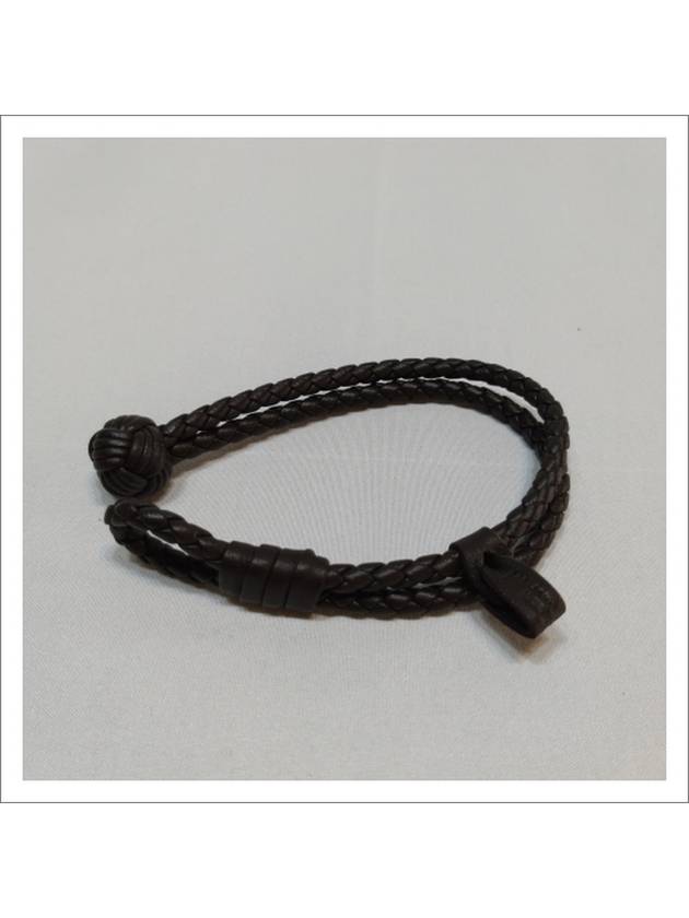 Intrecciato Double Line Bracelet Dark Brown - BOTTEGA VENETA - BALAAN 5