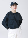 Pullover Pocket Navy Crop Windbreaker DO3242WB014 - DOYOUKNOWMC GOLF WEAR - BALAAN 2