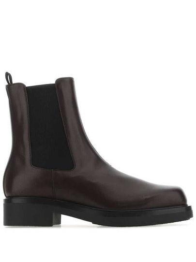 Brushed Leather Chelsea Boots Brown - PRADA - BALAAN 2