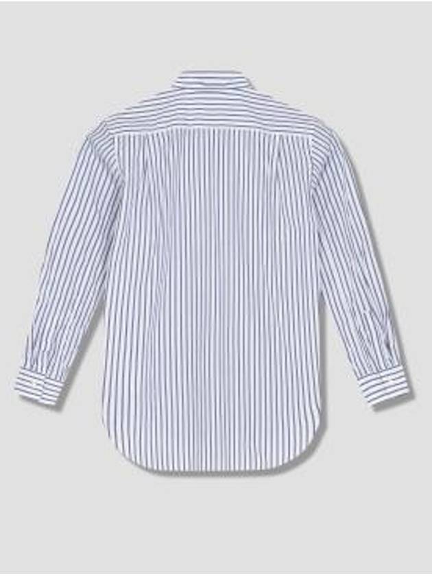 Black Heart Stripe Long Sleeve Shirt Blue - COMME DES GARCONS - BALAAN 3