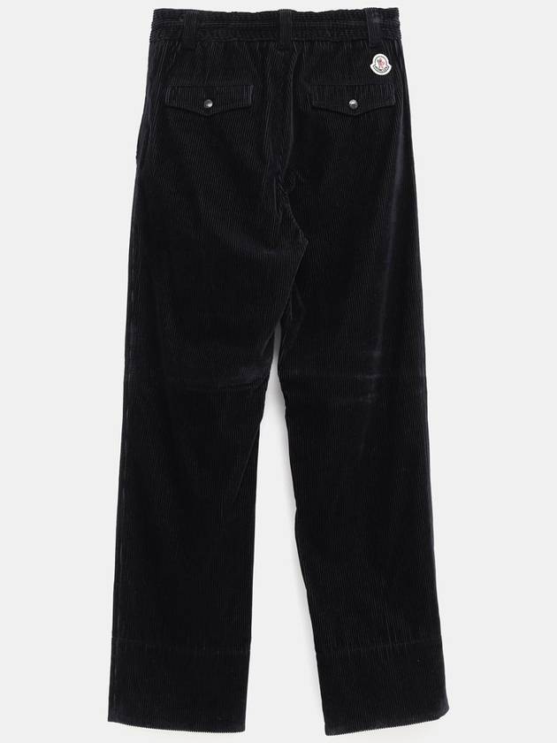 Corduroy jogging straight pants navy blue - MONCLER - BALAAN 3