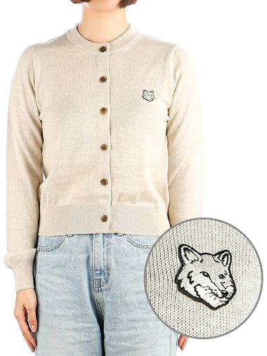 Women s Bold Fox Head Cardigan MW00508KT1036 LIGHT BEIGE MELANGE - MAISON KITSUNE - BALAAN 1