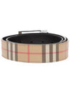 Reversible Vintage Check Leather Belt Archive Beige - BURBERRY - BALAAN.