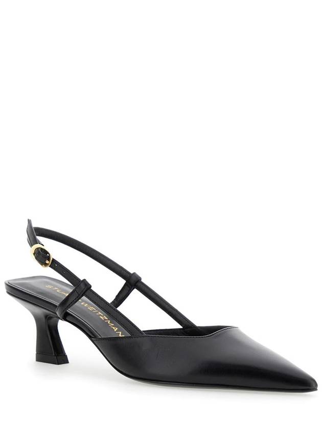 'Winnie' Black Slingback Pumps Wirh Medium Heel In Leather Woman - STUART WEITZMAN - BALAAN 2