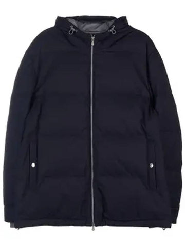 Men's Down Padded Jacket Navy - BRUNELLO CUCINELLI - BALAAN.