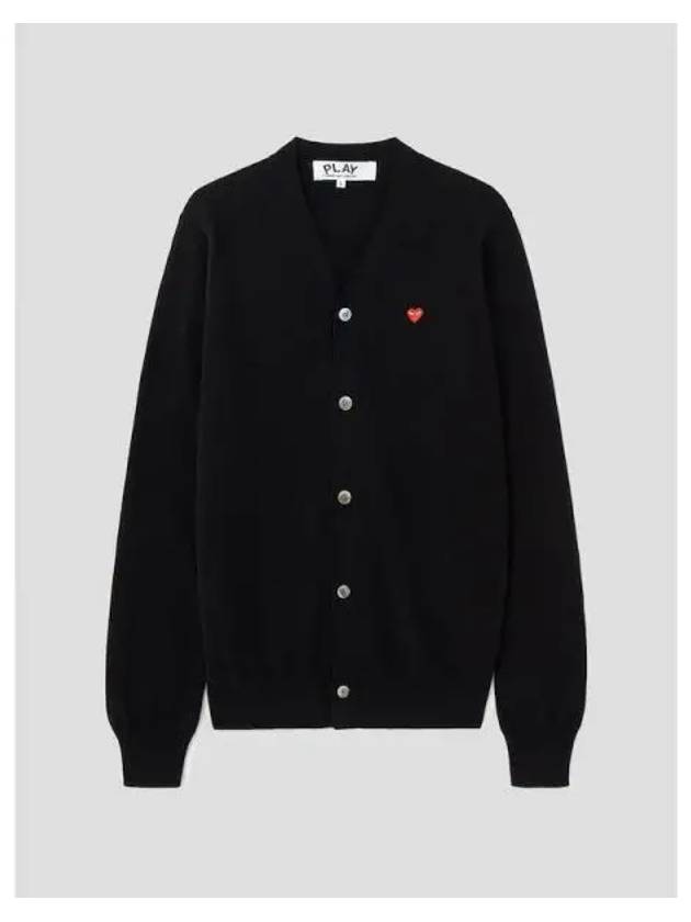 Men s Small Red Heart Wappen Spring Fall Cardigan Black Domestic Product GM0023011345954 - COMME DES GARCONS PLAY - BALAAN 1