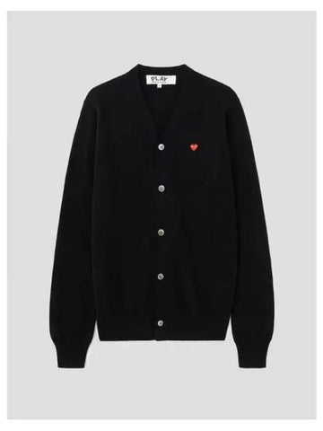 Men s Small Red Heart Wappen Spring Fall Cardigan Black Domestic Product GM0023011345954 - COMME DES GARCONS PLAY - BALAAN 1