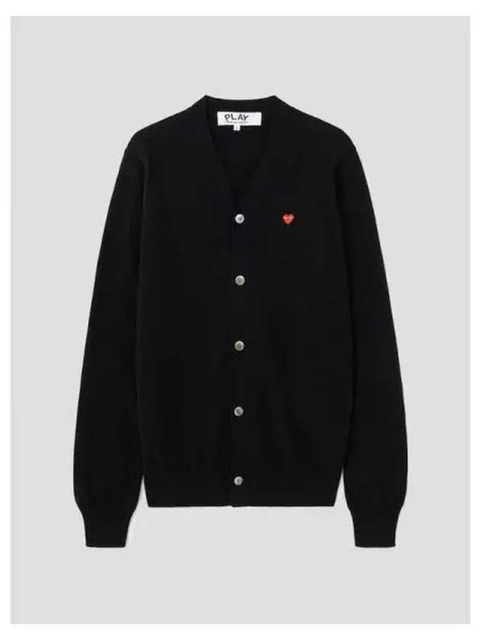 Men s Small Red Heart Wappen Spring Fall Cardigan Black Domestic Product GM0023011345954 - COMME DES GARCONS PLAY - BALAAN 1