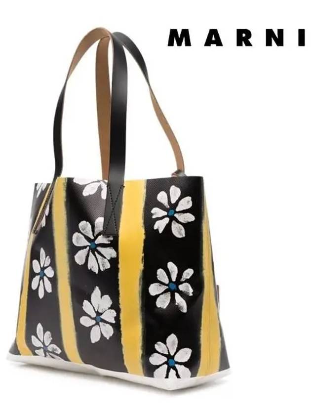 Daisy Rain Print Tote Bag Black - MARNI - BALAAN 4