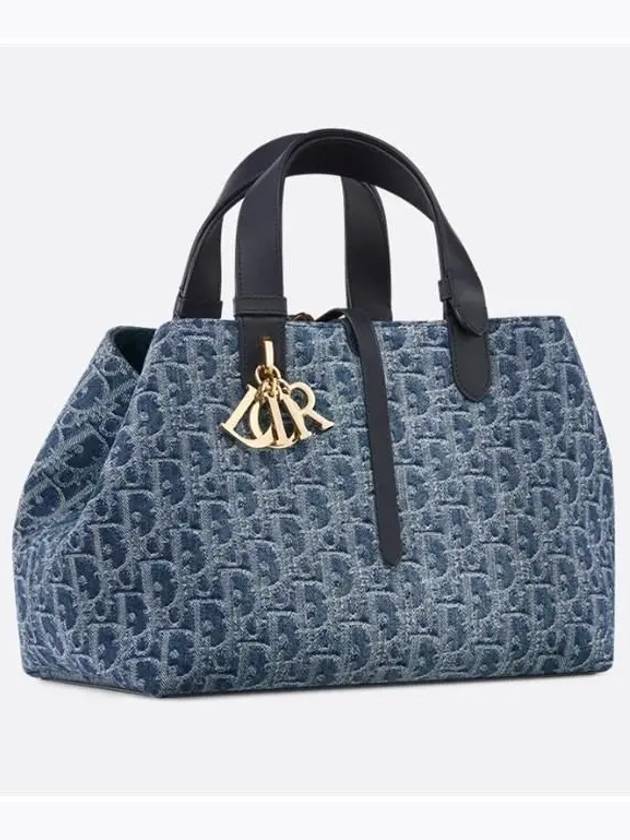 Oblique Toujours Medium Tote Bag Blue - DIOR - BALAAN 2