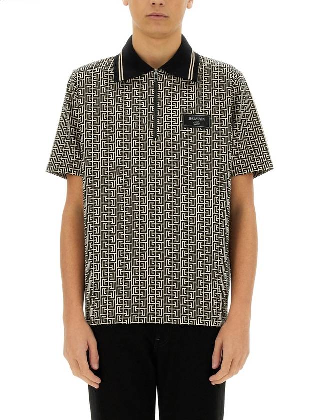 POLO SHIRT WITH MONOGRAM - BALMAIN - BALAAN 3