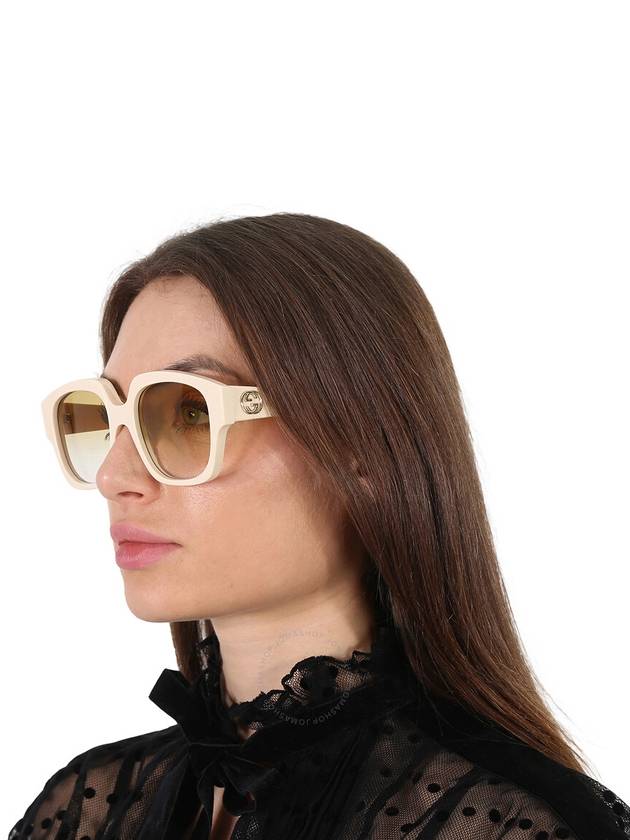 Eyewear Square Frame Sunglasses White Yellow - GUCCI - BALAAN 3