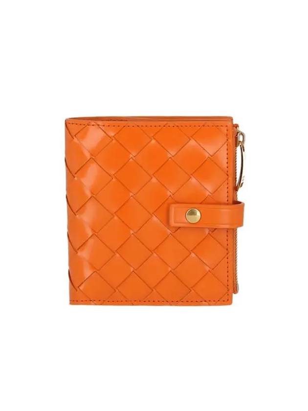 Women's Zipper Half Wallet Orange - BOTTEGA VENETA - BALAAN 1