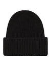 Logo Patch Cashmere Wool Beanie Black - MONCLER - BALAAN 3