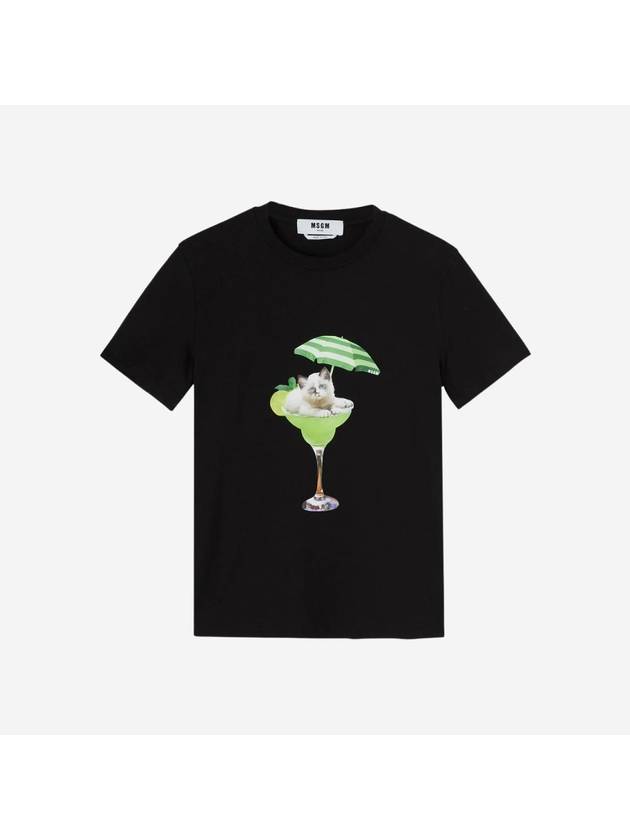 Stampa Cocktail Short Sleeve T-Shirt Black - MSGM - BALAAN 2