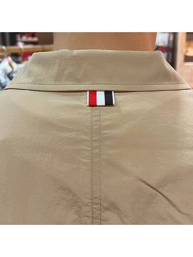 High Density Nylon Tech Patch Pocket Sports Jacket Khaki - THOM BROWNE - BALAAN 8