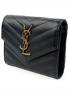 Matelasse Monogram Quilted Flap Half Wallet Black - SAINT LAURENT - BALAAN 4