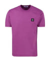 Logo Patch Cotton Short Sleeve T-Shirt Magenta - STONE ISLAND - BALAAN 2