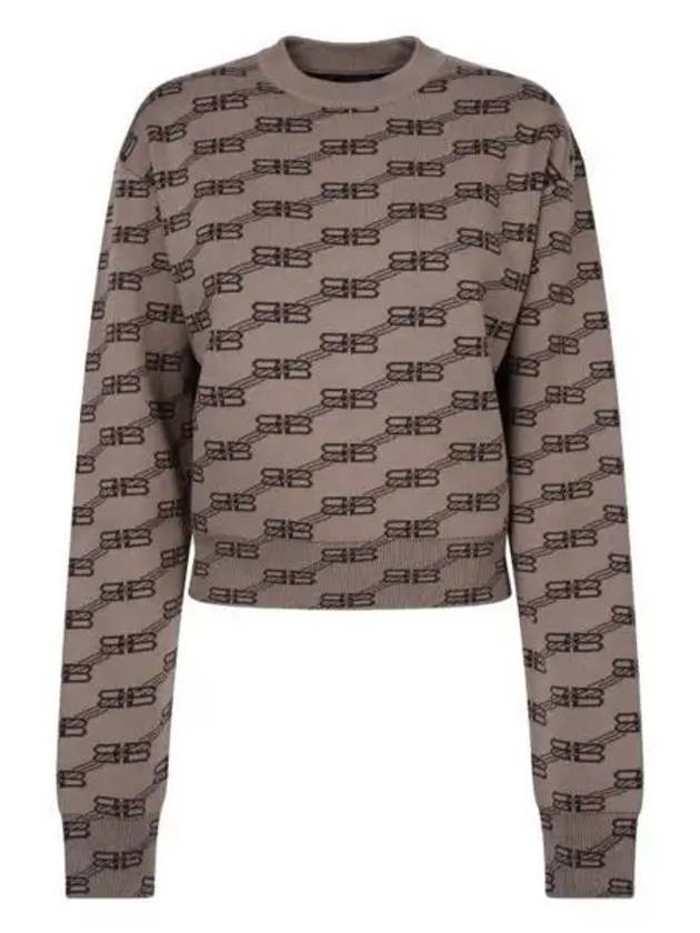 BB Icon Jacquard Knit Top Brown - BALENCIAGA - BALAAN 2