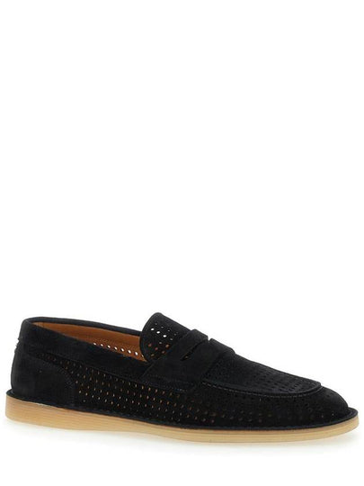 'Florio' Black Loafers With Logo Detail On The Rear And Penny Slot In Suede Woman - DOLCE&GABBANA - BALAAN 2