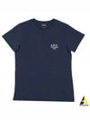 Women's Denis Short Sleeve T-Shirt Navy - A.P.C. - BALAAN.