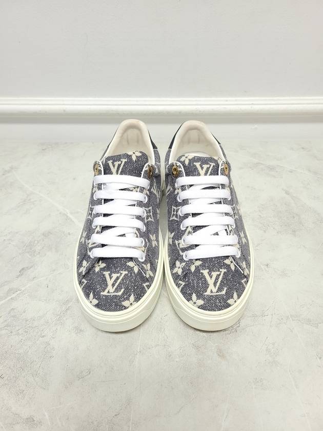 Black Denim Monogram Time Out Sneakers 37 - LOUIS VUITTON - BALAAN 5