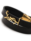 Monogram Double Wrap Bracelet Black - SAINT LAURENT - BALAAN 3