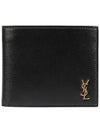 Tiny Monogram Half Wallet Black Gold - SAINT LAURENT - BALAAN 2