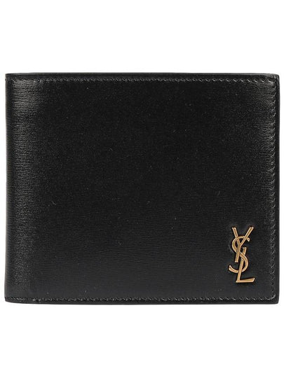 Tiny Monogram Half Wallet Black Gold - SAINT LAURENT - BALAAN 2