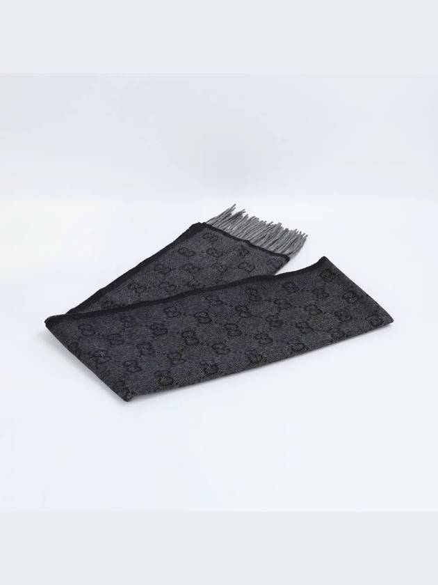 GG Web Wool Muffler Grey - GUCCI - BALAAN 7