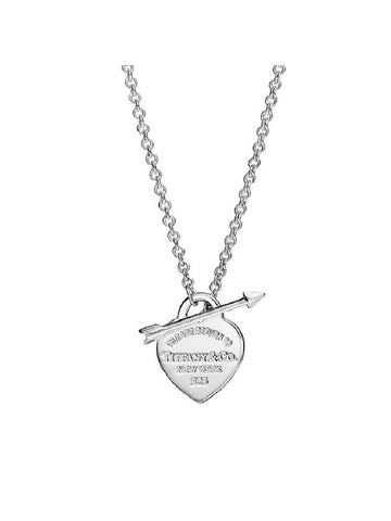 Women's Lovestruck Heart Tag Pendant Necklace Silver - TIFFANY & CO. - BALAAN.