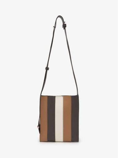 Plisse Striped Cross Bag Brown - SUNNEI - BALAAN 1