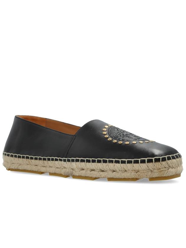 Versace Leather Espadrilles, Men's, Black - VERSACE - BALAAN 4