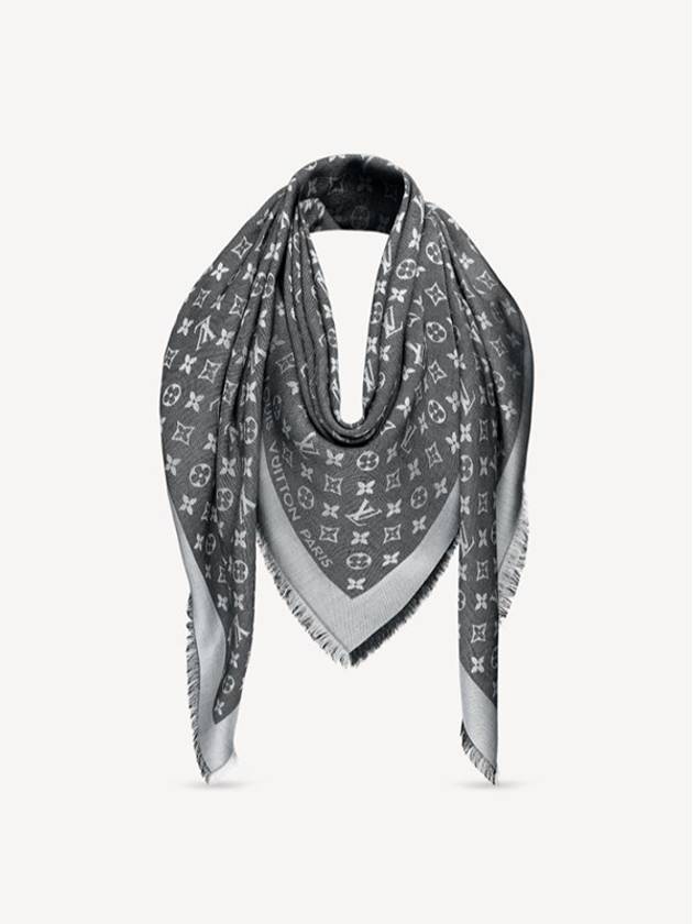 Monogram Denim Scarf Black - LOUIS VUITTON - BALAAN 2