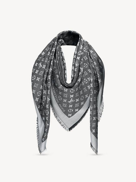 Monogram Denim Scarf Black - LOUIS VUITTON - BALAAN 2