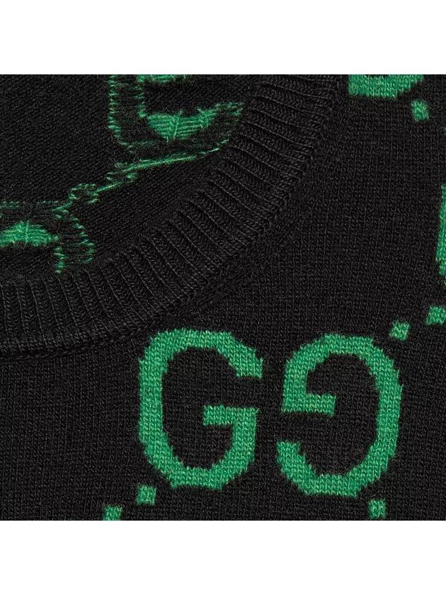 GG Wool Jacquard Knit Top Black Green - GUCCI - BALAAN 6