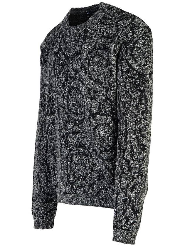 Jacquard Long Sleeve Knit Top Grey - VERSACE - BALAAN 3