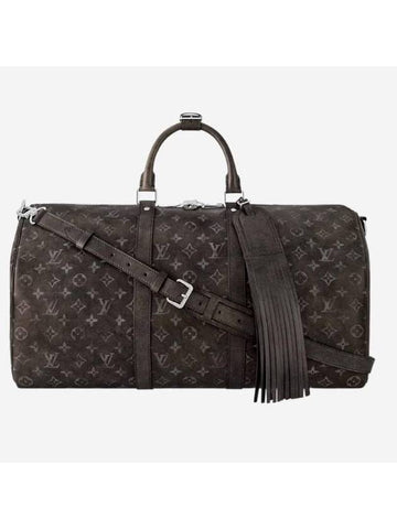 Keepall Bandouliere 50 Duffel Bag Black - LOUIS VUITTON - BALAAN 1