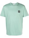 Logo Patch Short Sleeves T-Shirt Light Green - STONE ISLAND - BALAAN 1