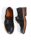 Adonis Double Leather Monk Strap Black - BUTTERO - BALAAN 1