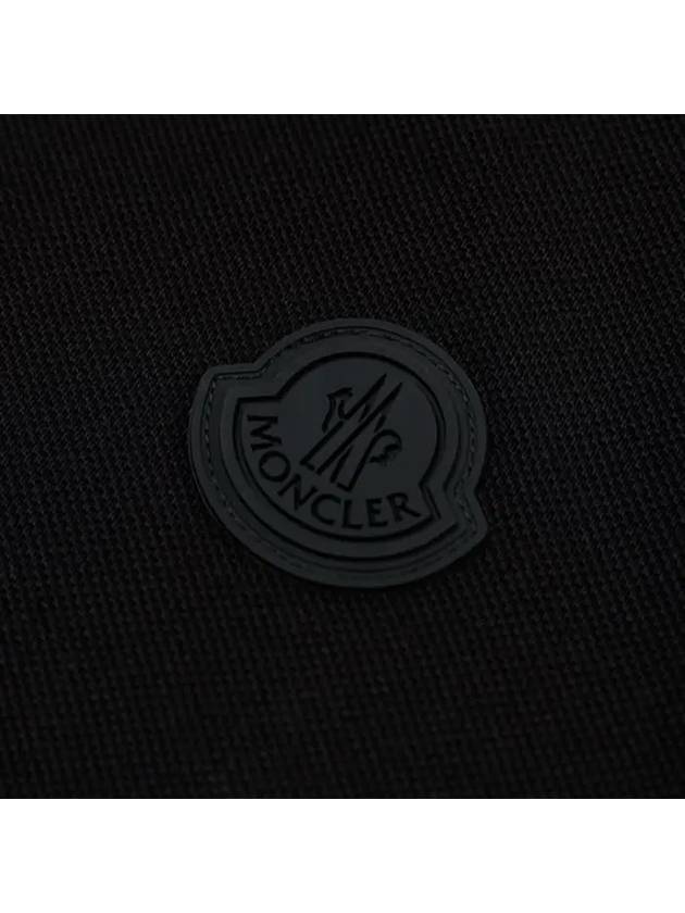 Men's Logo Patch Cotton Short Sleeve Polo Shirt Black - MONCLER - BALAAN 4