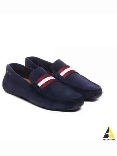 Perthy Suede Loafers Navy - BALLY - BALAAN 2