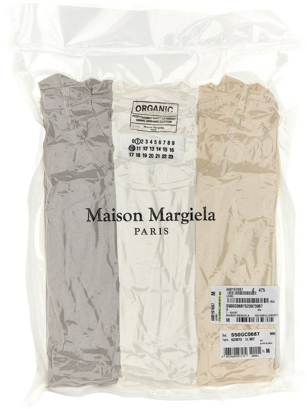 Men's Organic Jersey Short Sleeve T-Shirt 3 Pack Set - MAISON MARGIELA - BALAAN 2