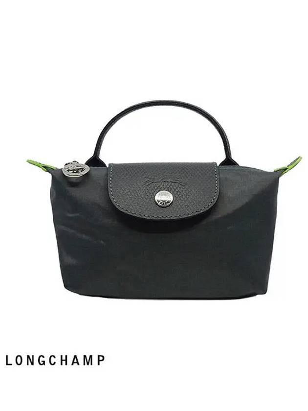 Le Pliage Green Handle Pouch Bag Graphite - LONGCHAMP - BALAAN 2