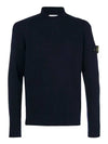 Wappen Patch Mock Neck Knit Top Navy - STONE ISLAND - BALAAN 2