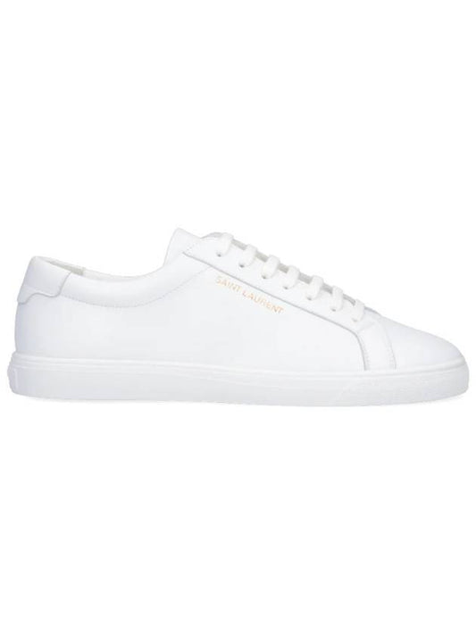 Men's Andy Leather Low Top Sneakers White - SAINT LAURENT - BALAAN 1