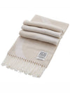 Logo Wool Scarf Cream - TOTEME - BALAAN.