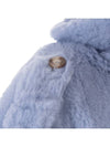 Women's Placido Teddy Bear Alpaca Wool Cape Blue - MAX MARA - BALAAN 8